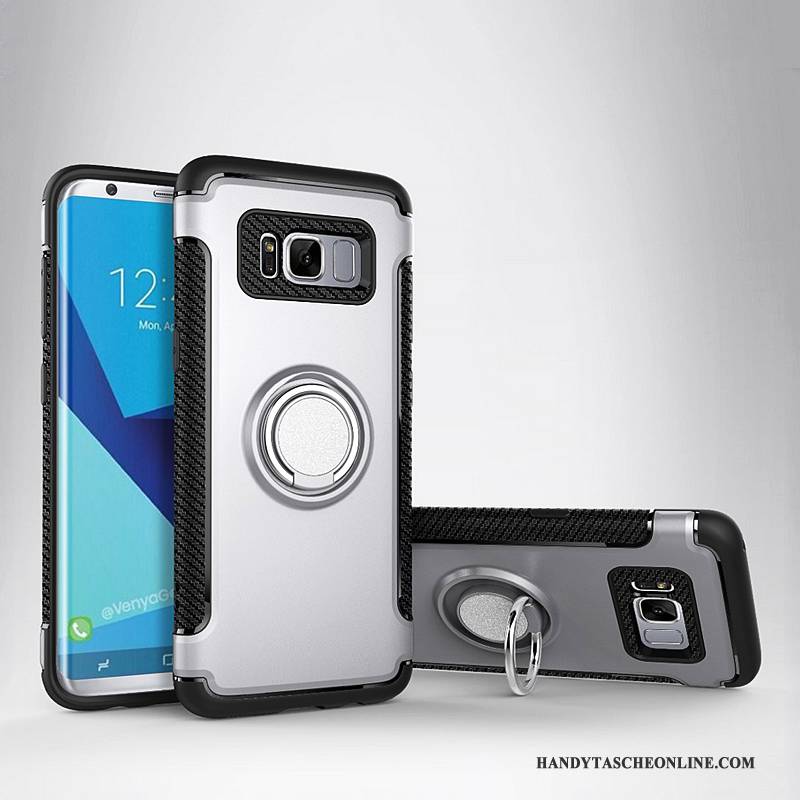 Hülle Samsung Galaxy S8+ Halterung Handyhüllen Silber, Case Samsung Galaxy S8+ Schutz Anti-sturz Magnetismus