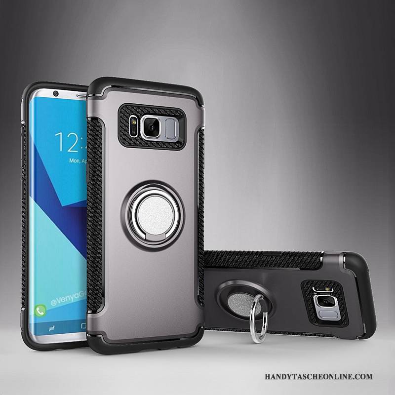 Hülle Samsung Galaxy S8+ Halterung Handyhüllen Silber, Case Samsung Galaxy S8+ Schutz Anti-sturz Magnetismus