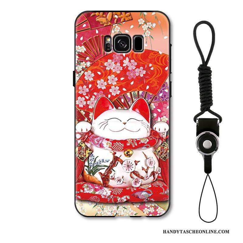 Hülle Samsung Galaxy S8 Karikatur Handyhüllen Hängende Verzierungen, Case Samsung Galaxy S8 Farbe Nette Katzen