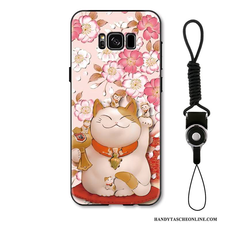 Hülle Samsung Galaxy S8 Karikatur Handyhüllen Hängende Verzierungen, Case Samsung Galaxy S8 Farbe Nette Katzen