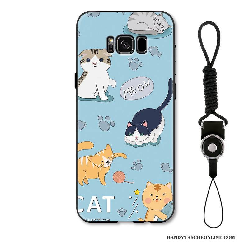 Hülle Samsung Galaxy S8+ Karikatur Katzen Anti-sturz, Case Samsung Galaxy S8+ Prägung Hängende Verzierungen Nette