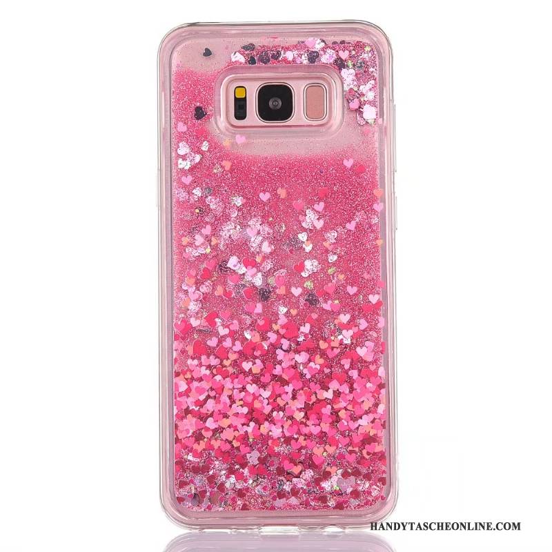 Hülle Samsung Galaxy S8 Karikatur Rosa Handyhüllen, Case Samsung Galaxy S8 Taschen Treibsand Trend