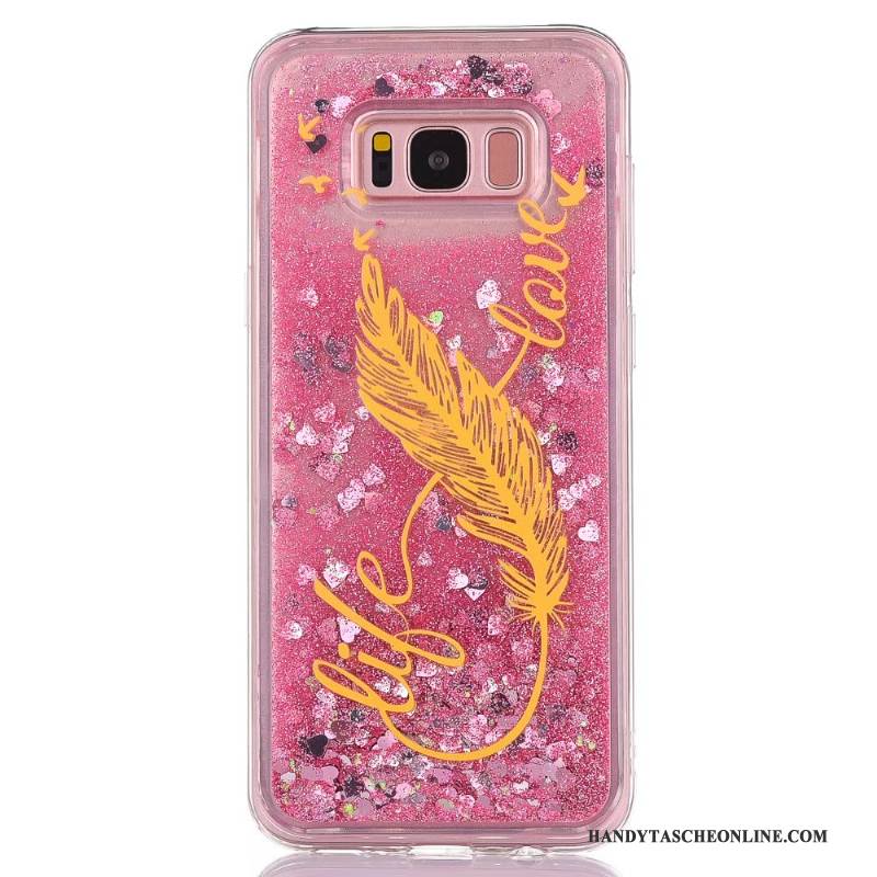 Hülle Samsung Galaxy S8 Karikatur Rosa Handyhüllen, Case Samsung Galaxy S8 Taschen Treibsand Trend