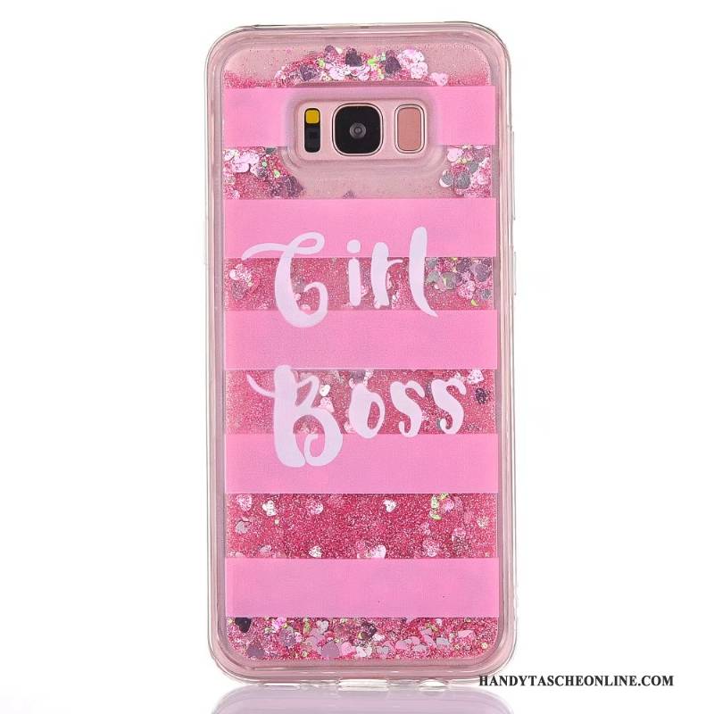 Hülle Samsung Galaxy S8 Karikatur Rosa Handyhüllen, Case Samsung Galaxy S8 Taschen Treibsand Trend