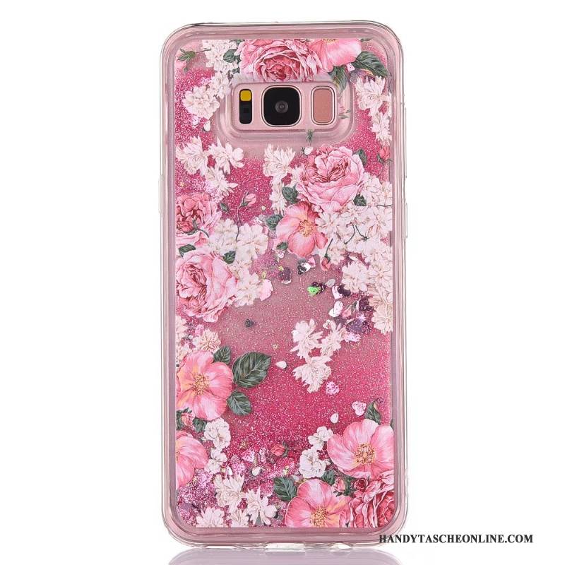 Hülle Samsung Galaxy S8 Karikatur Rosa Handyhüllen, Case Samsung Galaxy S8 Taschen Treibsand Trend