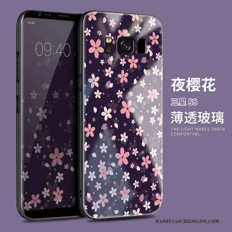 Hülle Samsung Galaxy S8 Kreativ Glas Lila, Case Samsung Galaxy S8 Schutz Handyhüllen Anti-sturz