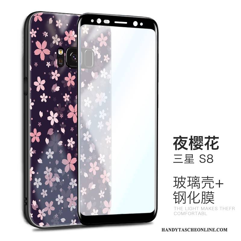 Hülle Samsung Galaxy S8 Kreativ Glas Lila, Case Samsung Galaxy S8 Schutz Handyhüllen Anti-sturz