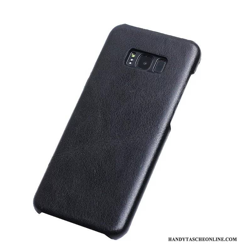 Hülle Samsung Galaxy S8+ Leder Anti-sturz Schwarz, Case Samsung Galaxy S8+ Schutz Kuh Handyhüllen