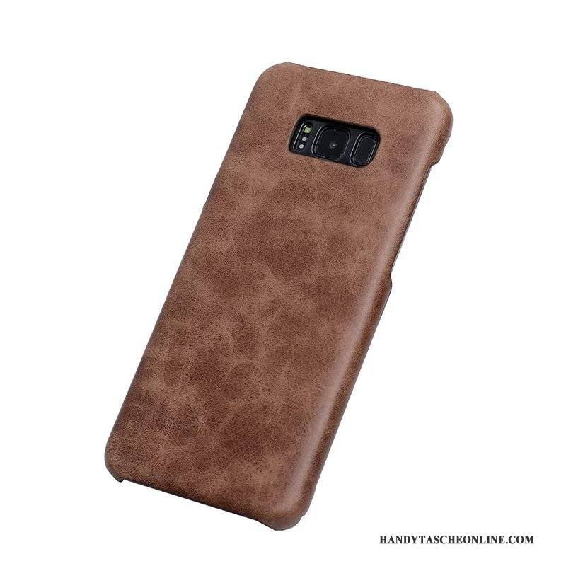 Hülle Samsung Galaxy S8+ Leder Anti-sturz Schwarz, Case Samsung Galaxy S8+ Schutz Kuh Handyhüllen