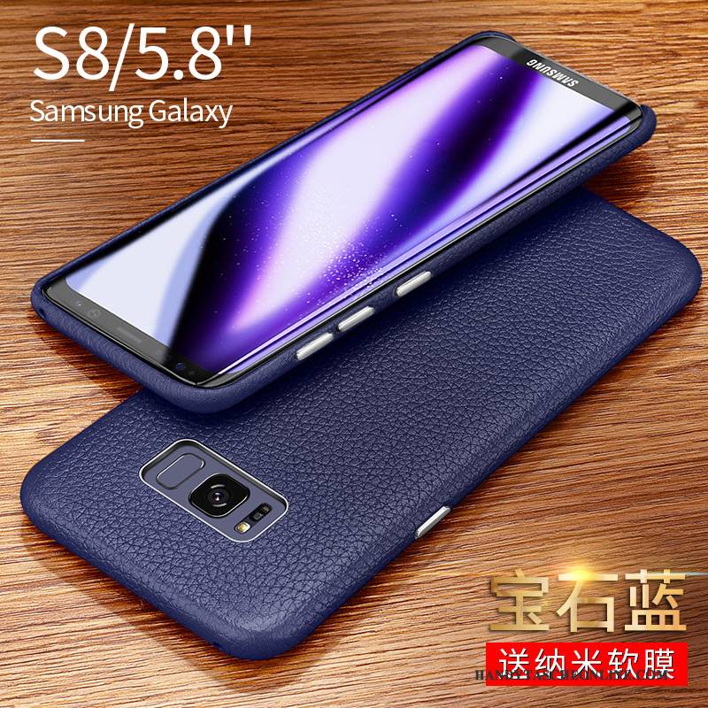 Hülle Samsung Galaxy S8+ Leder Persönlichkeit Schwarz, Case Samsung Galaxy S8+ Luxus Business Dünne