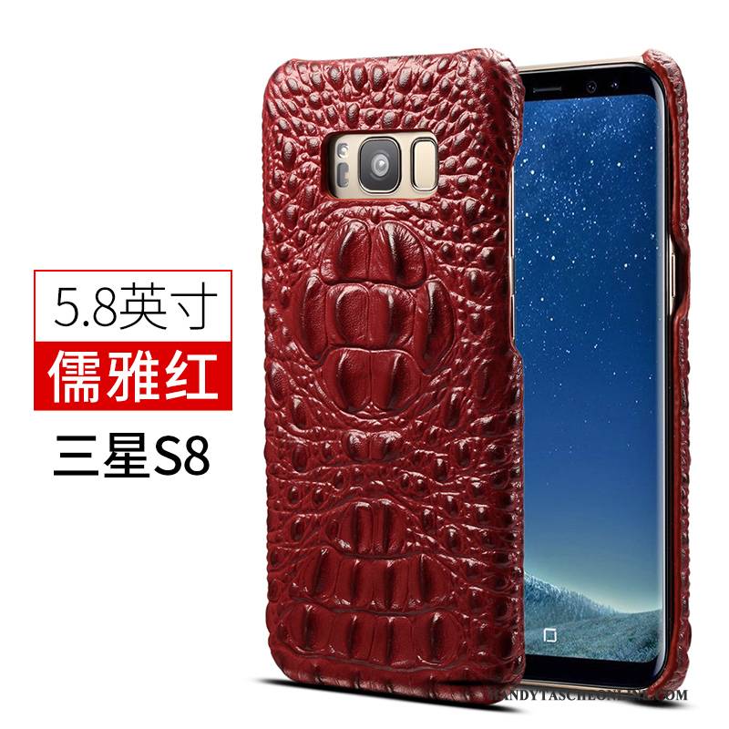 Hülle Samsung Galaxy S8+ Leder Persönlichkeit Schwarz, Case Samsung Galaxy S8+ Luxus Business Dünne