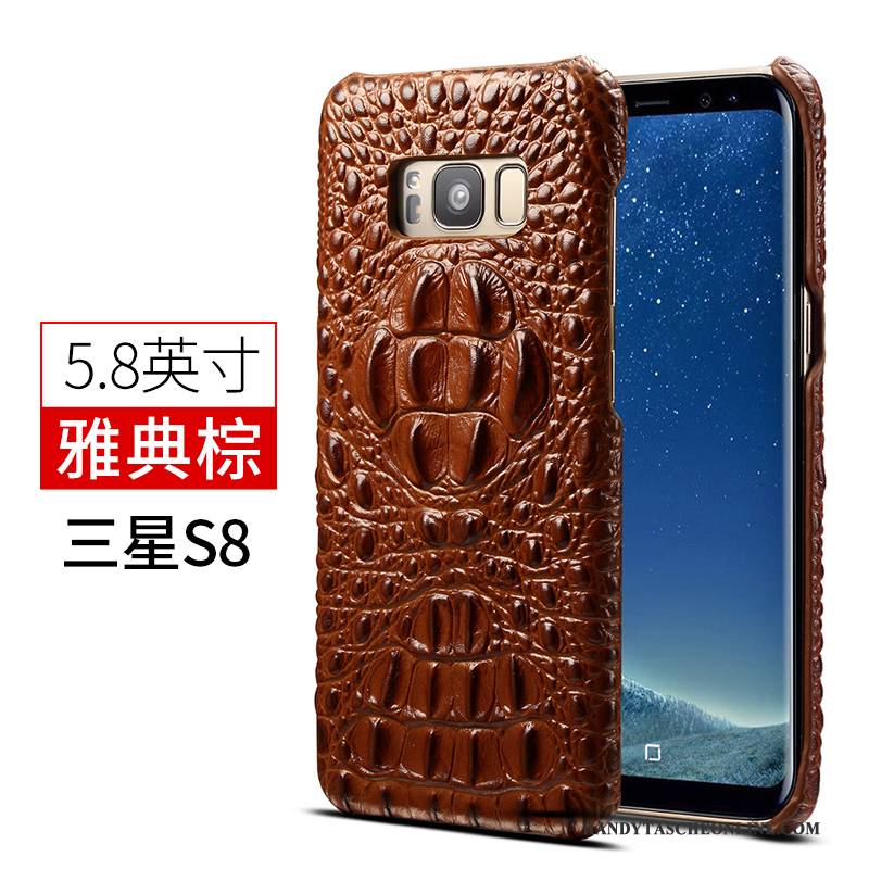 Hülle Samsung Galaxy S8+ Leder Persönlichkeit Schwarz, Case Samsung Galaxy S8+ Luxus Business Dünne