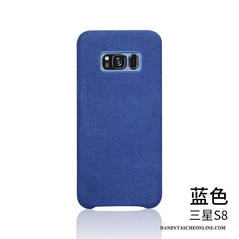 Hülle Samsung Galaxy S8 Lederhülle Europa Handyhüllen, Case Samsung Galaxy S8 Taschen Samt Hellblau