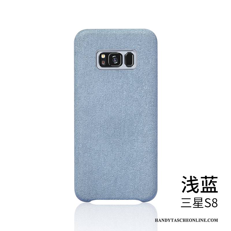 Hülle Samsung Galaxy S8 Lederhülle Europa Handyhüllen, Case Samsung Galaxy S8 Taschen Samt Hellblau