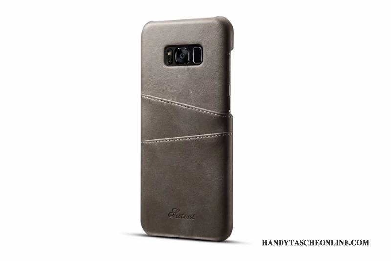 Hülle Samsung Galaxy S8 Lederhülle Gelb Karte, Case Samsung Galaxy S8 Schutz Handyhüllen Anti-sturz