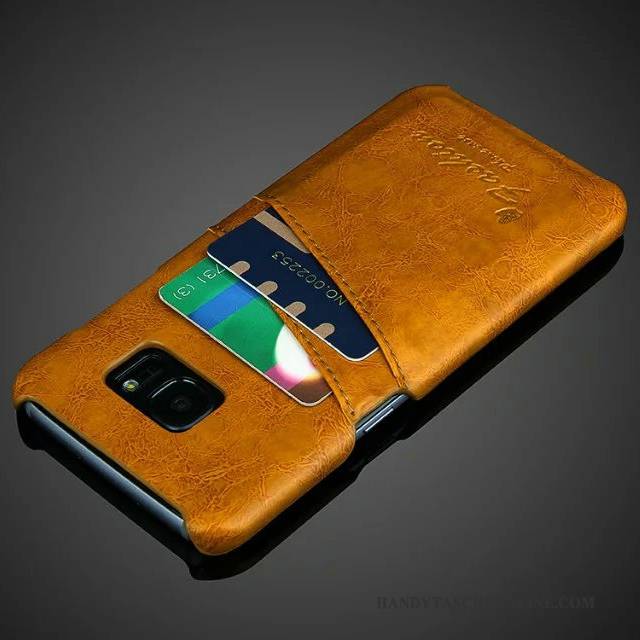 Hülle Samsung Galaxy S8 Lederhülle Handyhüllen Grau, Case Samsung Galaxy S8 Leder Orange Hintere Abdeckung