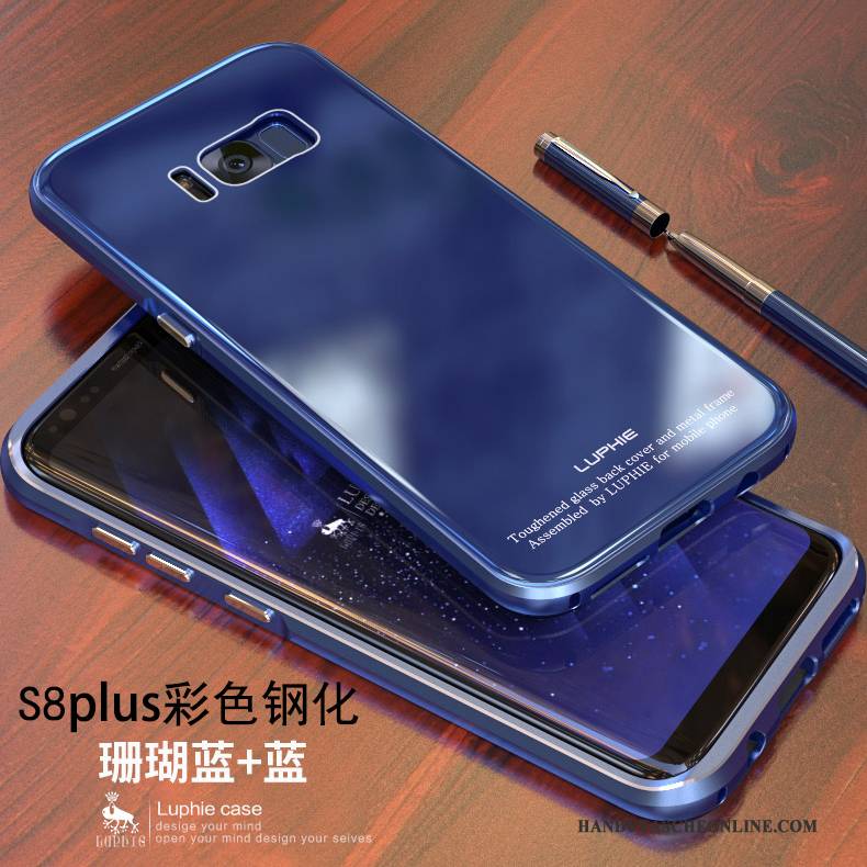 Hülle Samsung Galaxy S8+ Metall Handyhüllen Blau, Case Samsung Galaxy S8+ Schutz Anti-sturz Gold