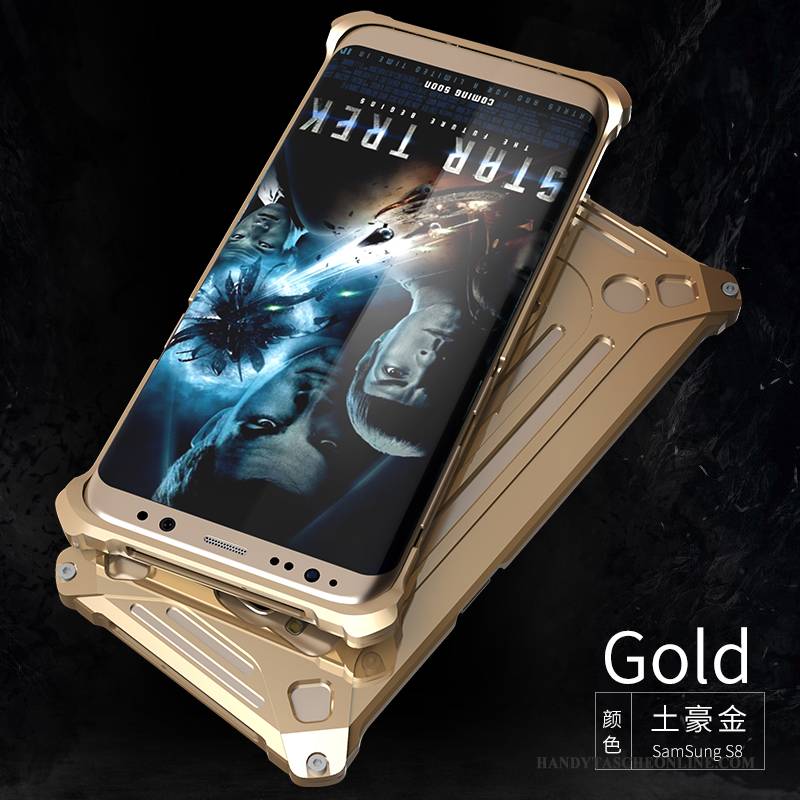 Hülle Samsung Galaxy S8+ Metall Schwer Handyhüllen, Case Samsung Galaxy S8+ Taschen Kühl Gold