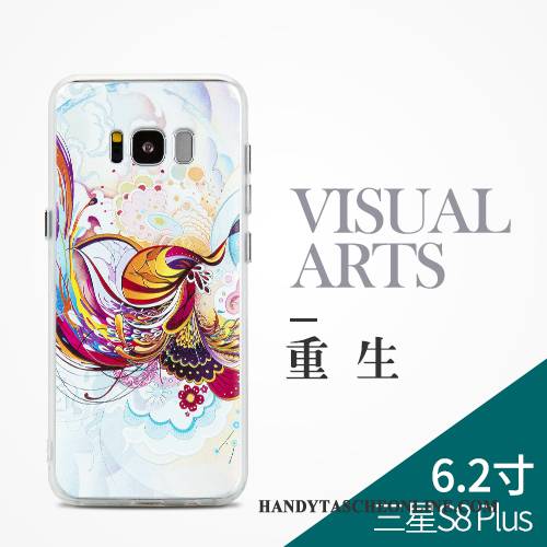 Hülle Samsung Galaxy S8+ Prägung Anti-sturz Handyhüllen, Case Samsung Galaxy S8+ Taschen Chinesische Art Blau