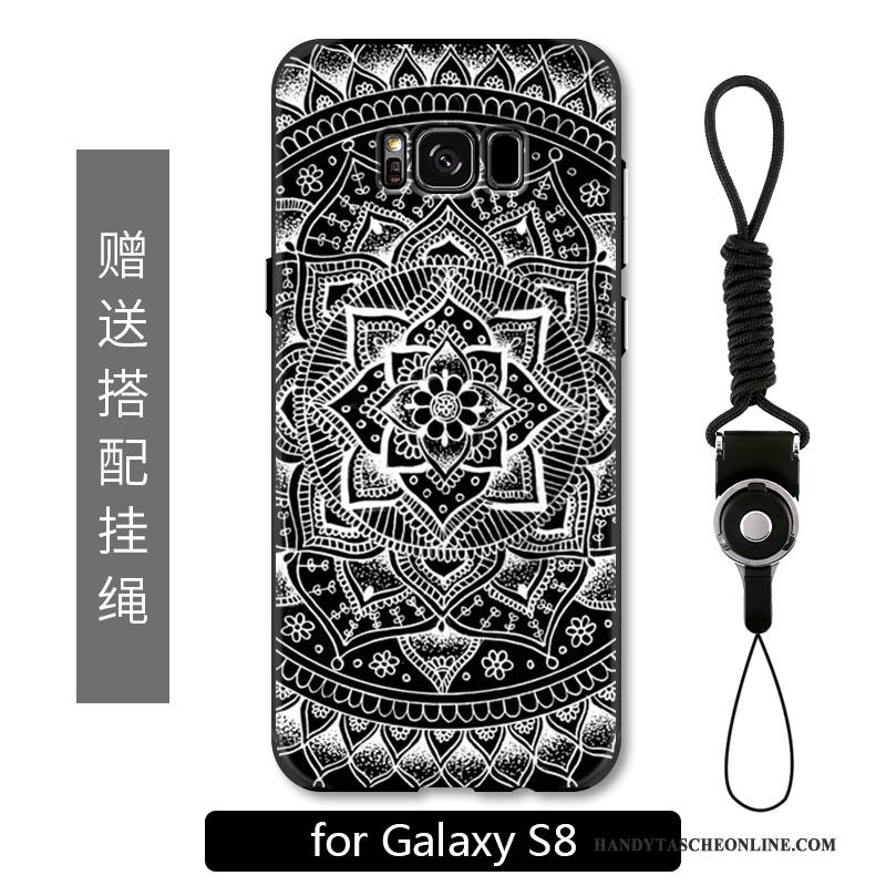 Hülle Samsung Galaxy S8 Prägung Blumen Handyhüllen, Case Samsung Galaxy S8 Schutz Khaki Totem