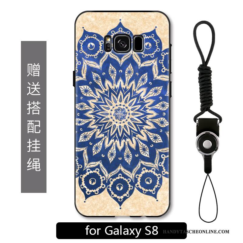 Hülle Samsung Galaxy S8 Prägung Blumen Handyhüllen, Case Samsung Galaxy S8 Schutz Khaki Totem