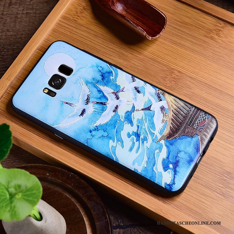 Hülle Samsung Galaxy S8 Prägung Persönlichkeit Handyhüllen, Case Samsung Galaxy S8 Farbe Anti-sturz Chinesische Art