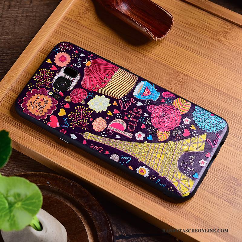 Hülle Samsung Galaxy S8 Prägung Persönlichkeit Handyhüllen, Case Samsung Galaxy S8 Farbe Anti-sturz Chinesische Art