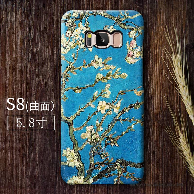 Hülle Samsung Galaxy S8 Retro Trend Nubuck, Case Samsung Galaxy S8 Blau Handyhüllen