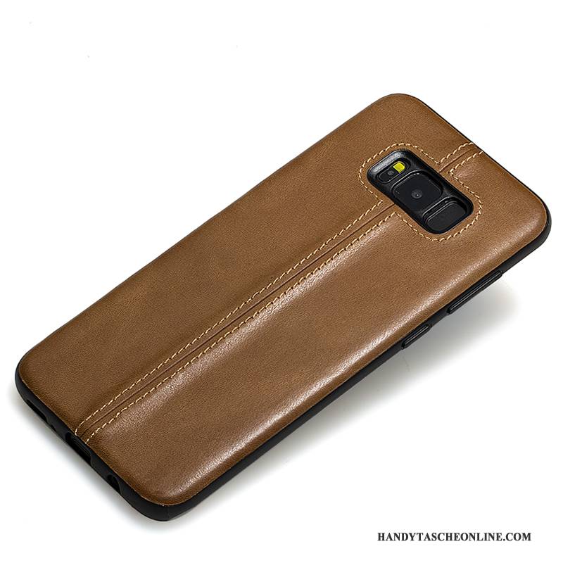 Hülle Samsung Galaxy S8 Schutz Anti-sturz Pfau, Case Samsung Galaxy S8 Lederhülle Handyhüllen Blau