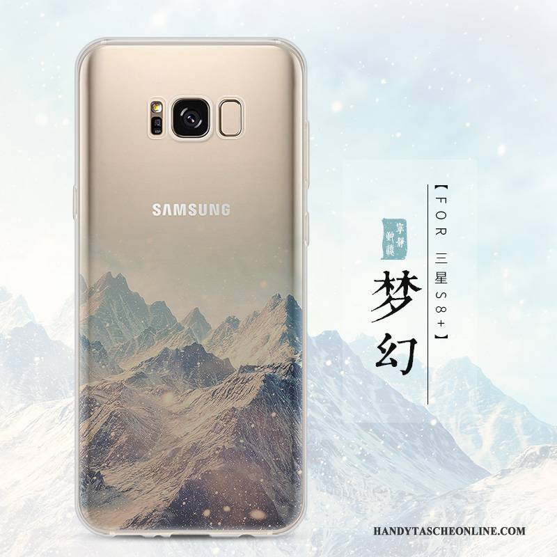 Hülle Samsung Galaxy S8+ Schutz Blau Handyhüllen, Case Samsung Galaxy S8+ Kreativ Landschaft Transparent