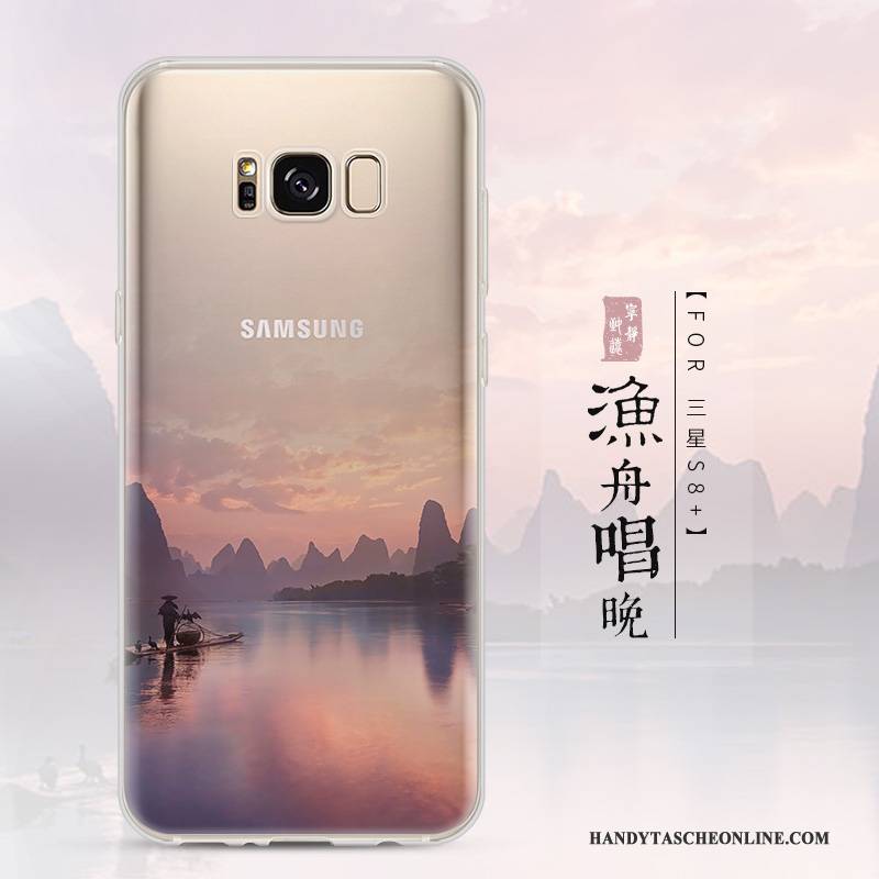 Hülle Samsung Galaxy S8+ Schutz Blau Handyhüllen, Case Samsung Galaxy S8+ Kreativ Landschaft Transparent