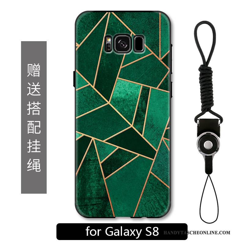 Hülle Samsung Galaxy S8 Schutz Dunkel Handyhüllen, Case Samsung Galaxy S8 Farbe Grün Geometrie