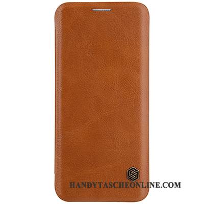 Hülle Samsung Galaxy S8+ Schutz Gold Business, Case Samsung Galaxy S8+ Lederhülle Weinrot