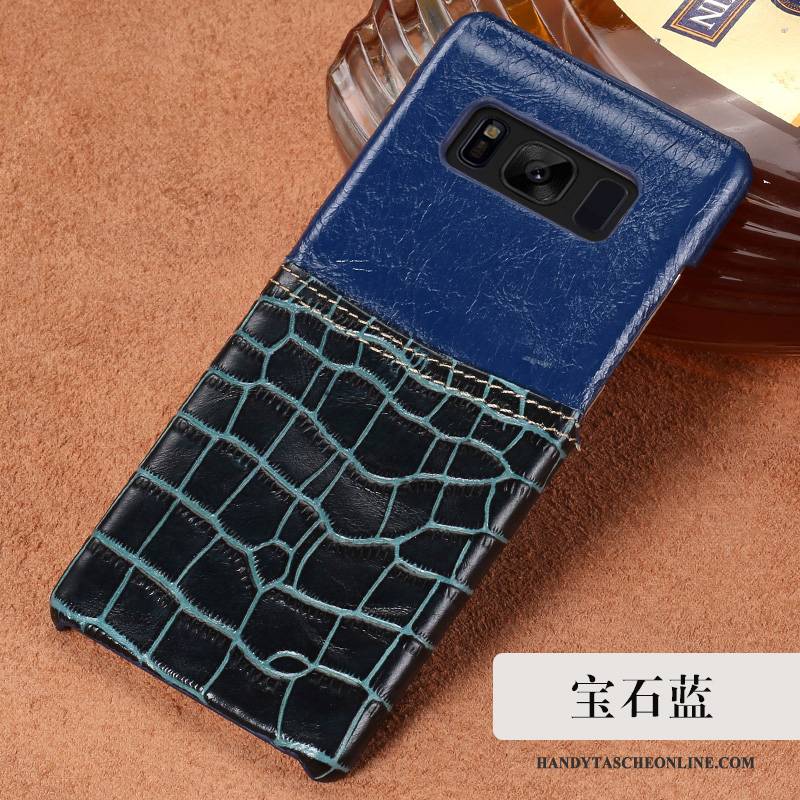 Hülle Samsung Galaxy S8+ Schutz Handyhüllen Anti-sturz, Case Samsung Galaxy S8+ Leder Dunkelblau