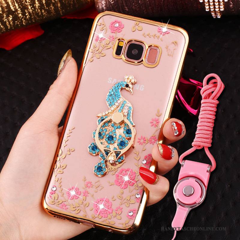 Hülle Samsung Galaxy S8 Schutz Handyhüllen Anti-sturz, Case Samsung Galaxy S8 Strass Ring Gold