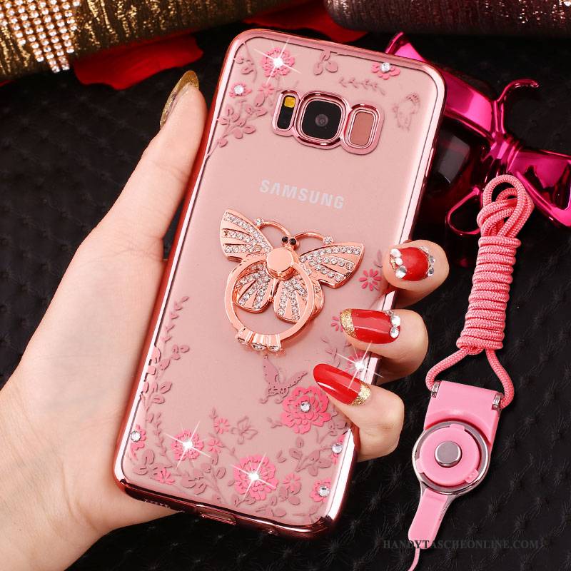 Hülle Samsung Galaxy S8 Schutz Handyhüllen Anti-sturz, Case Samsung Galaxy S8 Strass Ring Gold