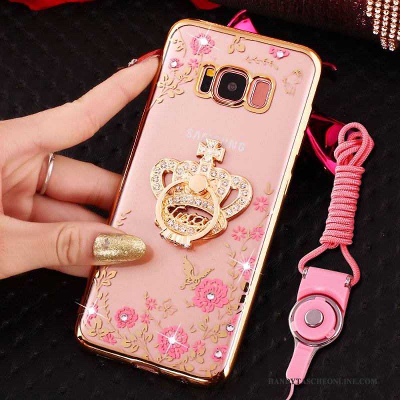 Hülle Samsung Galaxy S8 Schutz Handyhüllen Anti-sturz, Case Samsung Galaxy S8 Strass Ring Gold