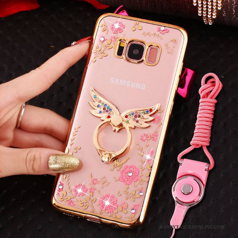 Hülle Samsung Galaxy S8 Schutz Handyhüllen Anti-sturz, Case Samsung Galaxy S8 Strass Ring Gold