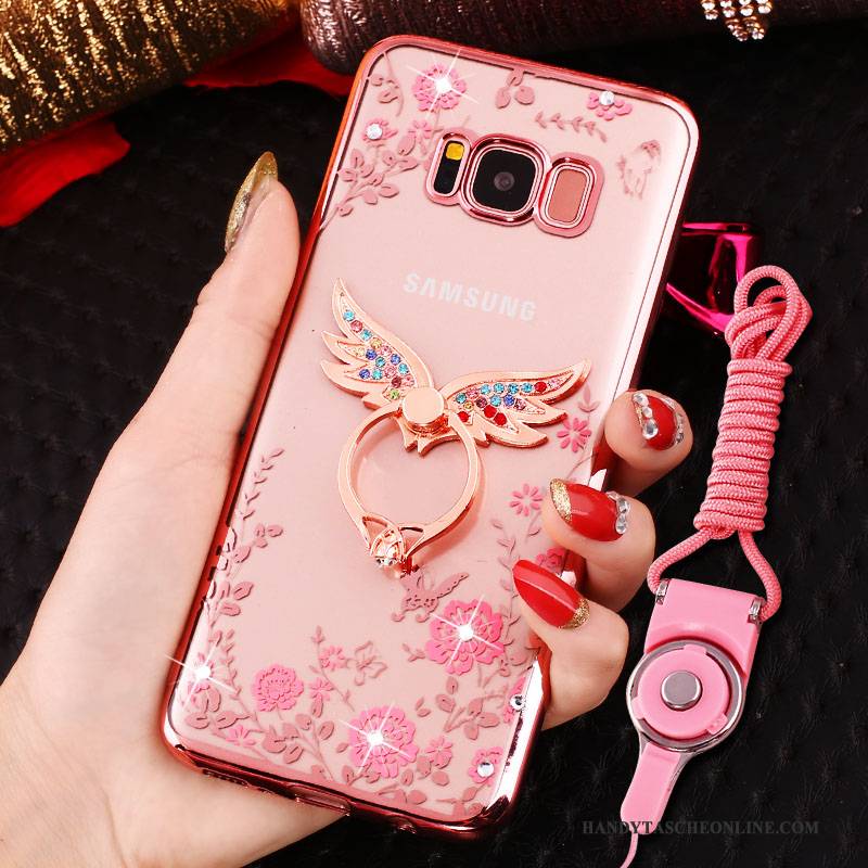 Hülle Samsung Galaxy S8 Schutz Handyhüllen Anti-sturz, Case Samsung Galaxy S8 Strass Ring Gold