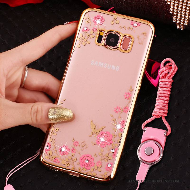 Hülle Samsung Galaxy S8 Schutz Handyhüllen Anti-sturz, Case Samsung Galaxy S8 Strass Ring Gold