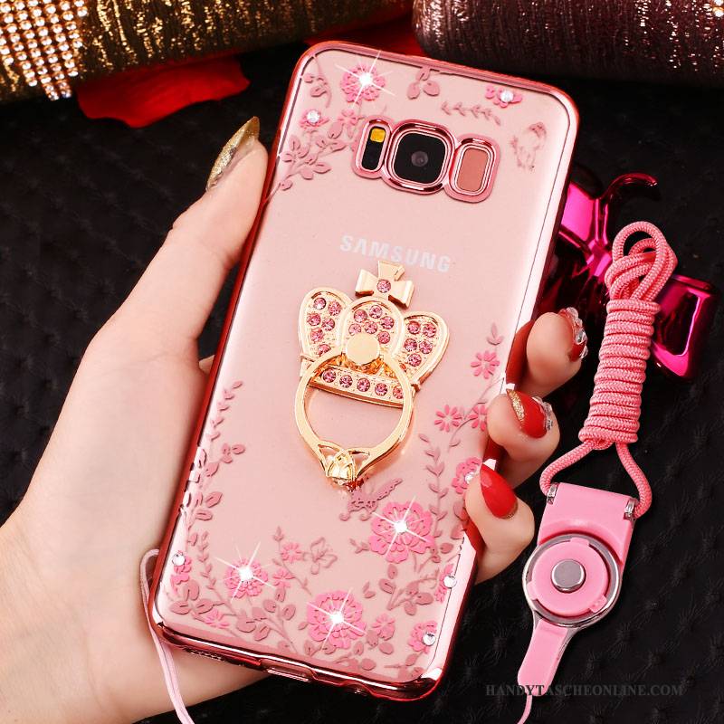 Hülle Samsung Galaxy S8 Schutz Handyhüllen Anti-sturz, Case Samsung Galaxy S8 Strass Ring Gold