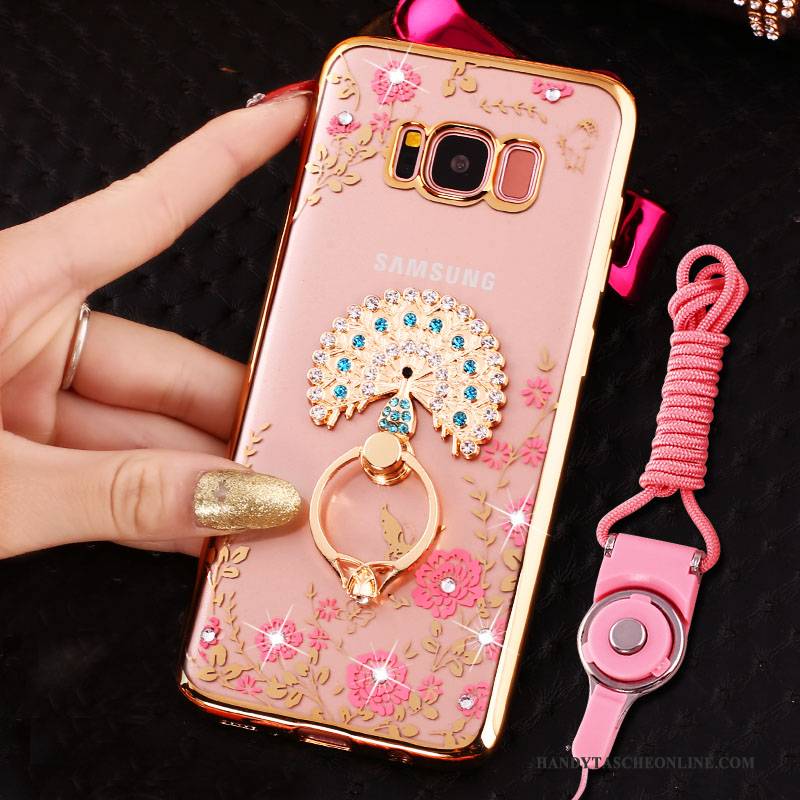 Hülle Samsung Galaxy S8 Schutz Handyhüllen Anti-sturz, Case Samsung Galaxy S8 Strass Ring Gold