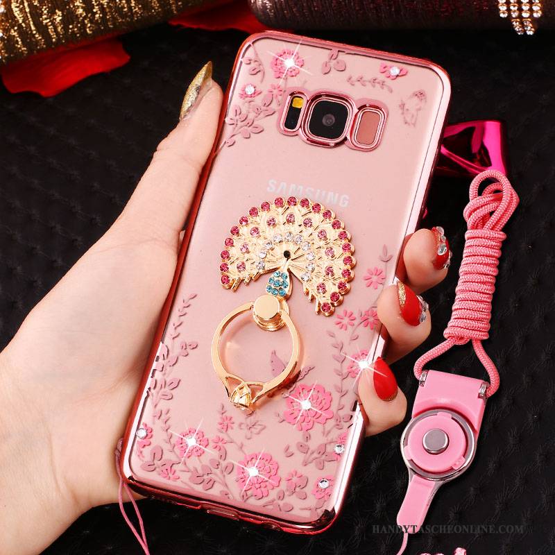 Hülle Samsung Galaxy S8 Schutz Handyhüllen Anti-sturz, Case Samsung Galaxy S8 Strass Ring Gold