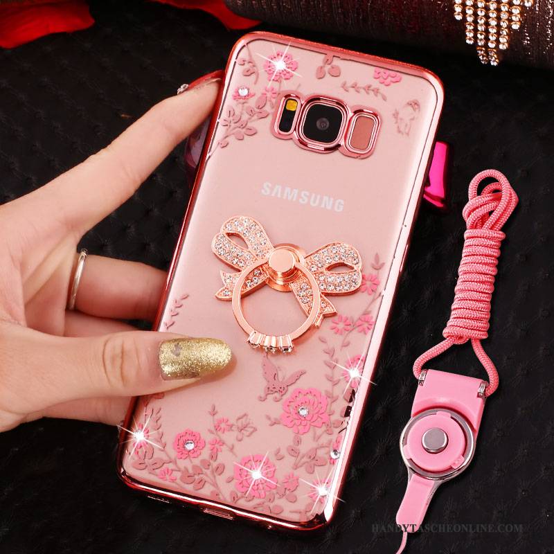 Hülle Samsung Galaxy S8 Schutz Handyhüllen Anti-sturz, Case Samsung Galaxy S8 Strass Ring Gold