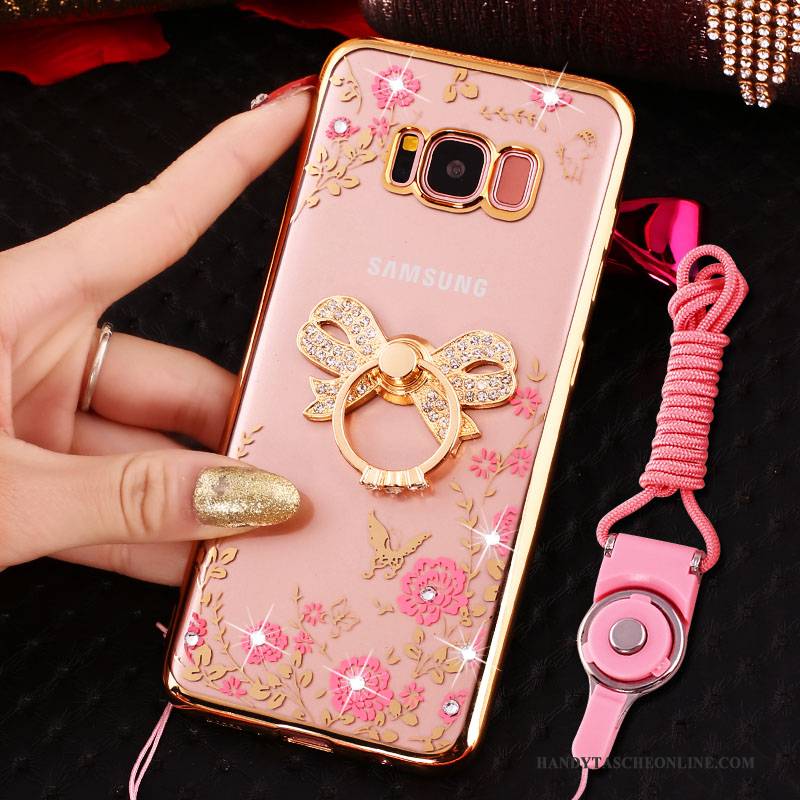 Hülle Samsung Galaxy S8 Schutz Handyhüllen Anti-sturz, Case Samsung Galaxy S8 Strass Ring Gold