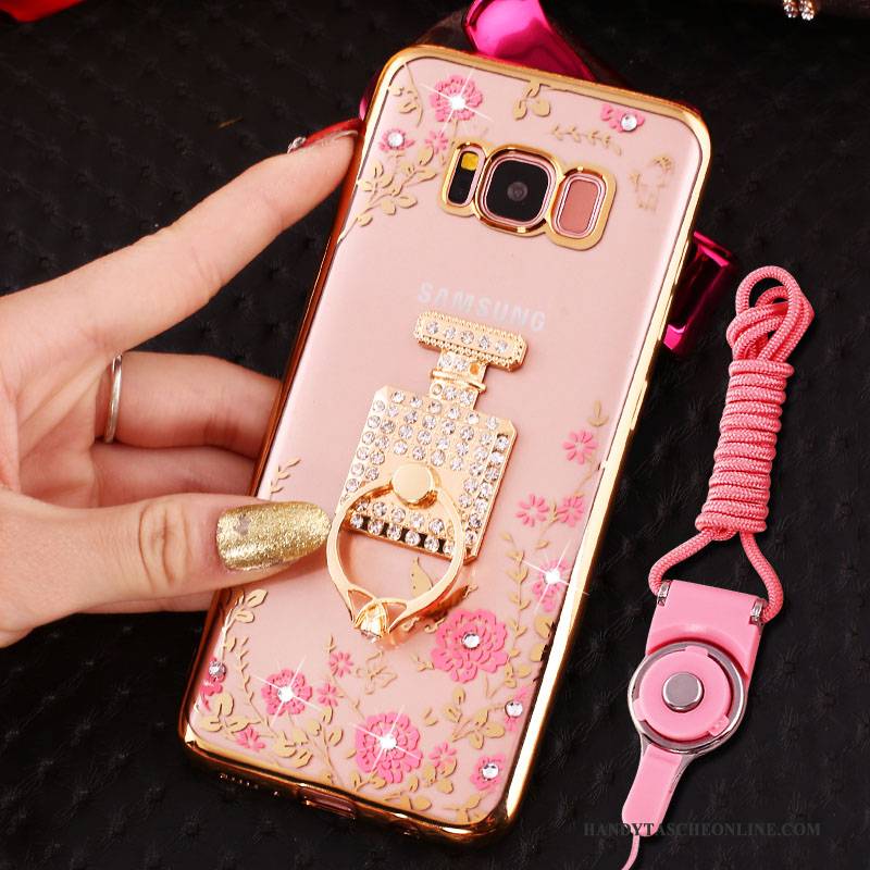 Hülle Samsung Galaxy S8 Schutz Handyhüllen Anti-sturz, Case Samsung Galaxy S8 Strass Ring Gold