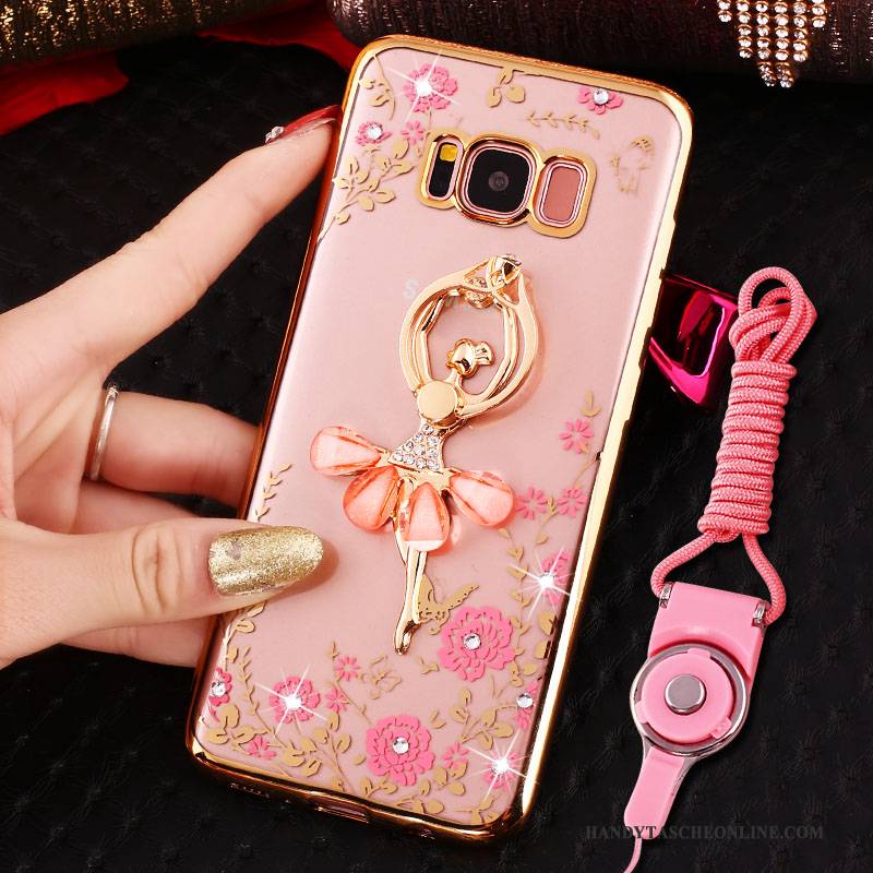 Hülle Samsung Galaxy S8 Schutz Handyhüllen Anti-sturz, Case Samsung Galaxy S8 Strass Ring Gold