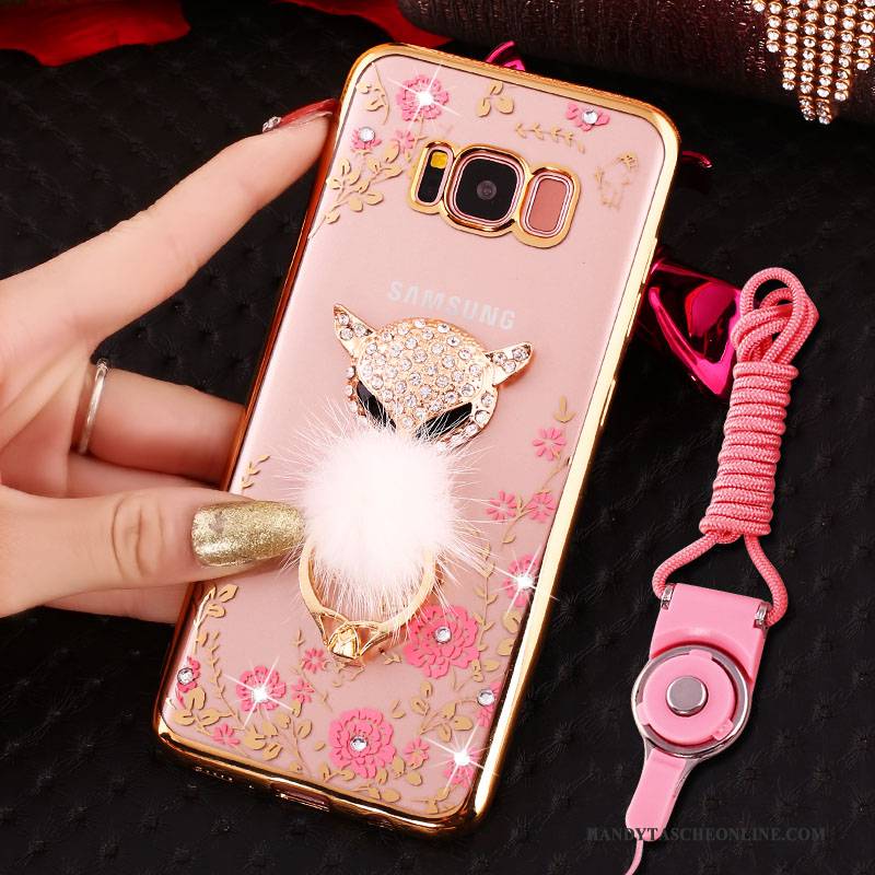 Hülle Samsung Galaxy S8 Schutz Handyhüllen Anti-sturz, Case Samsung Galaxy S8 Strass Ring Gold