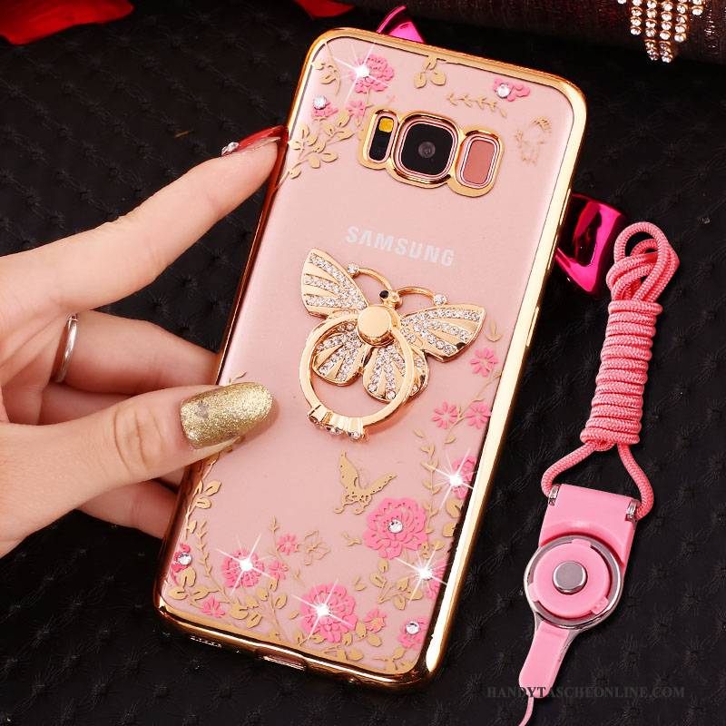 Hülle Samsung Galaxy S8 Schutz Handyhüllen Anti-sturz, Case Samsung Galaxy S8 Strass Ring Gold