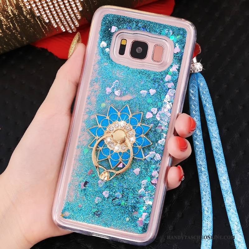 Hülle Samsung Galaxy S8 Schutz Handyhüllen Blau, Case Samsung Galaxy S8 Taschen Treibsand Anti-sturz